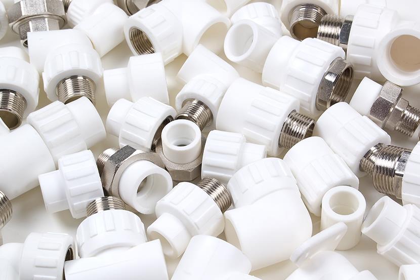 white plastic fittings 